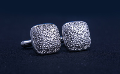 Silver Square Designed Cufflinks