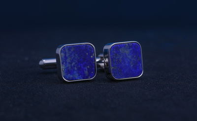 Silver/Blue Cufflinks