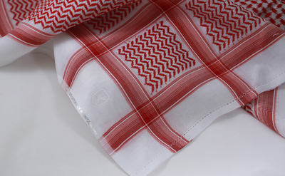 White/Red Textured Shemagh