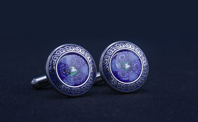 Multi Colored Round Cufflinks