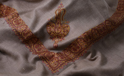 Brown Embroidery Shawl