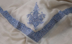 Swiss Coffee Embroidery Shawl